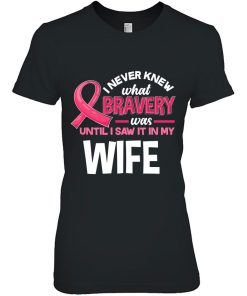 Mens Breast Cancer Bravery Wife Awareness Husband Shirt