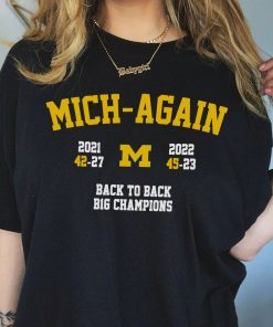 Michigan Football Mich-Again Back To Big 10 Champions T-shirt