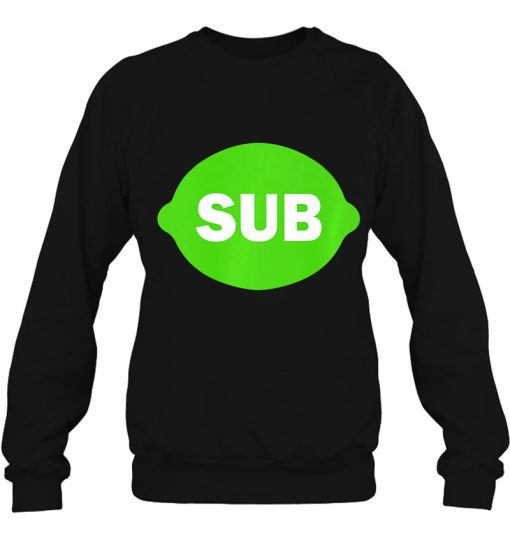 Minimalistic Sublime Sub Lime Minimalist Funny Joke Design Sweatshirt