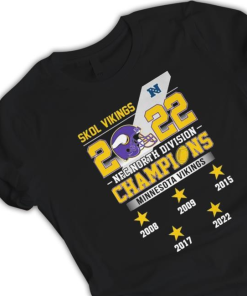 Minnesota Vikings 2022 Nfc North Division Champions 2008-2022 Tee Shirt