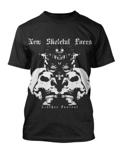 New Skeletal Faces Leather Funeral T-Shirt