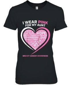Niece Nephew I Wear Pink For My Aunt Breast Cancer Awareness Raglan Baseball Shirt