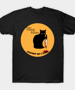 Only Murders In The Building Funny Black Cat T-Shirt
