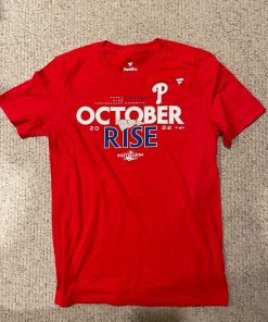 Phillies October Rise 2022 Postseason Locker Room Baseball Tee Phillies October Rise 2022 Postseason Locker Room Baseball Tee