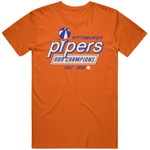 Pittsburgh Pipers 1968 ABA Champions Basketball Fan T Shirt