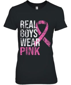 Real Boys Wear Pink Breast Cancer Awareness Gift Woman T-Shirt