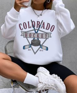 Retro 90s Colorado Avalanche Ice Hockey Printed Sweatshirt