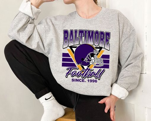 Retro Baltimore Football Crewneck Sweatshirt