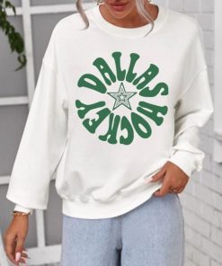 Retro Dallas Stars Hockey Crewneck Sweatshirt Vintage Texas NHL Star Style Apparel