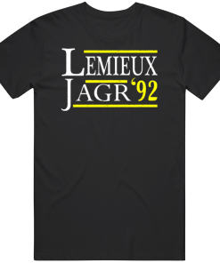 Retro Lemieux Jagr 92 Pittsburgh Hockey Fan T Shirt
