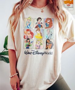Retro Walt Disney World Princess Graphic T-shirt For Fan