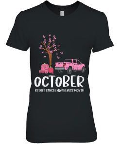 Ribbon Tree Truck October Breast Cancer Awareness Month Gift Shirts