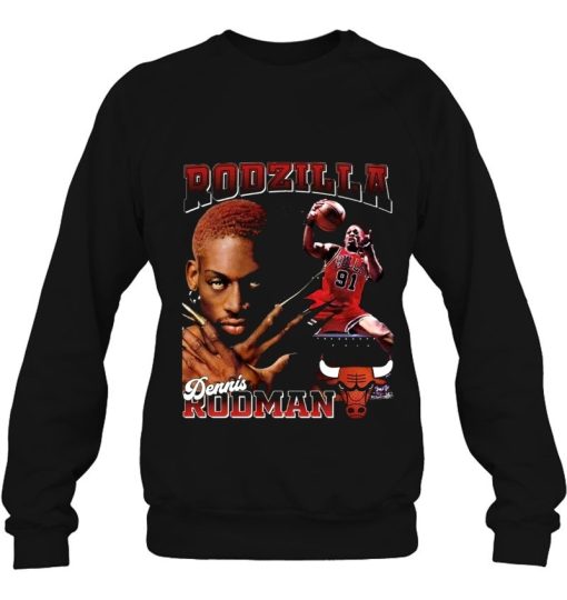 Rodzilla Dennis Rodman The Worm Chicago Bulls Basketball Sweatshirt