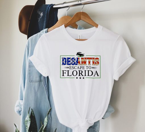 Ron Desantis Escape To Florida Open Lockdown Libs Tour T-Shirt