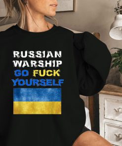 Russian Warship Go F Yourself Ukraine Flag Shirt