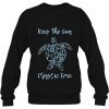 Save Sea Turtle Design Eco Friendly Anti Plastic Pollution Sweatshirt