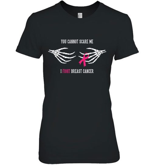 Skeleton Cannot Scare Me Cool Breast Cancer Awareness Gift Shirt