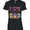 Sugar Skull October Pink Breast Cancer Awareness Halloween Shirt