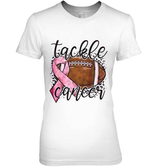 Tackle Breast Cancer Football Pink Ribbon Awareness Shirt