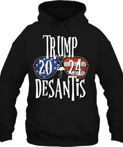 Trump Desantis 2024 Election American Flag Flamingo Stars Hoodie