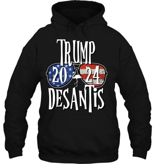 Trump Desantis 2024 Election American Flag Flamingo Stars Hoodie