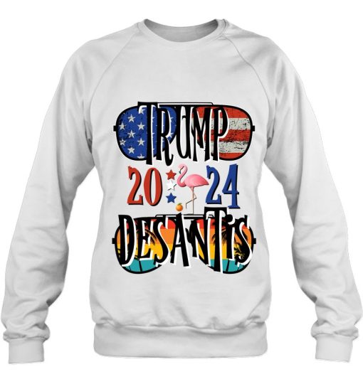 Trump Desantis 2024 Election American Flag Flamingo Stars Sweatshirt