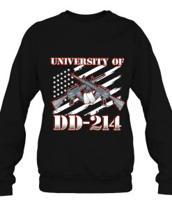 University Of Dd-214 Military Veteran American Flag Gun Shirt