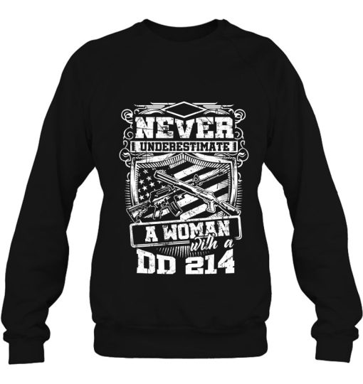 Us Veteran &amp#8211 Never Underestimate A Woman With Dd214 T-Shirt