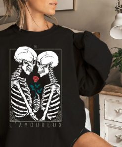 Valentine Halloween Skeleton Cute Valentines Day Gift Crewneck Sweatshirt