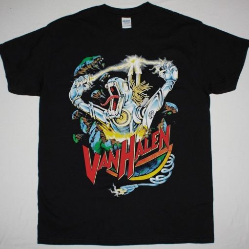 Van Halen Kicks Ass Robot Dinosaur T Shirt