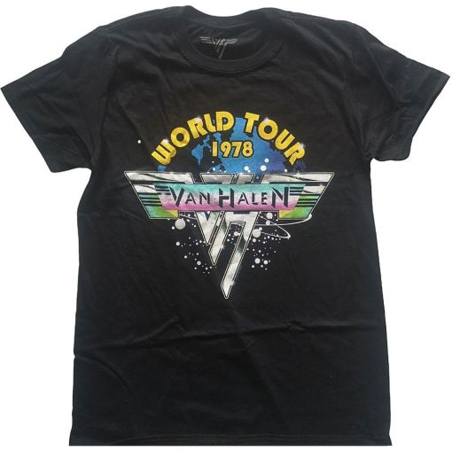 Van Halen Unisex T-Shirt World Tour ’78 Full Colour