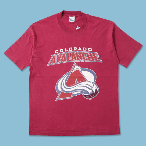 Vintage 90s Colorado Avalanche Ice Hockey Printed T-Shirt