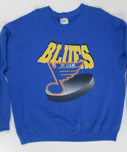 Vintage 90s Saint Louis Blues Hockey Print Crewneck Sweatshirt