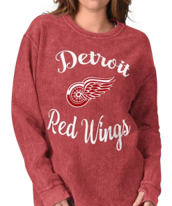 Vintage Detroit Red Wings Hockey Comfy Cord Crew Sweatshirt