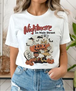 Vintage Disney Halloween Pumpkin Shirt Mickey Minnie Nightmare On Mainstreet
