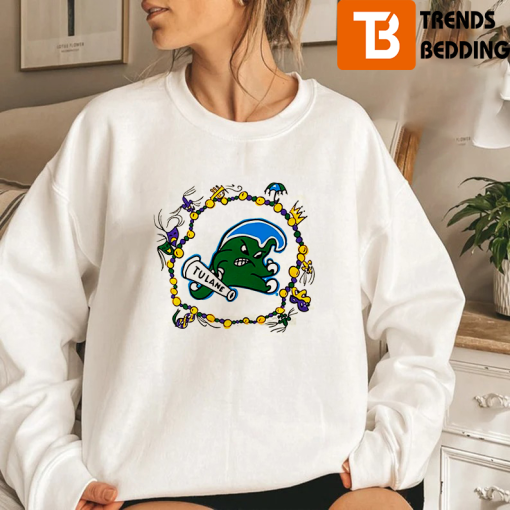 Vintage NCAA Tulane Green Angry Wave 2023 Crewneck Sweatshirt