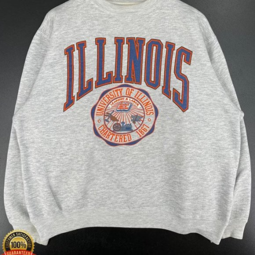 Vintage University Of Illinois Fighting Illini Logo Sweatshirt