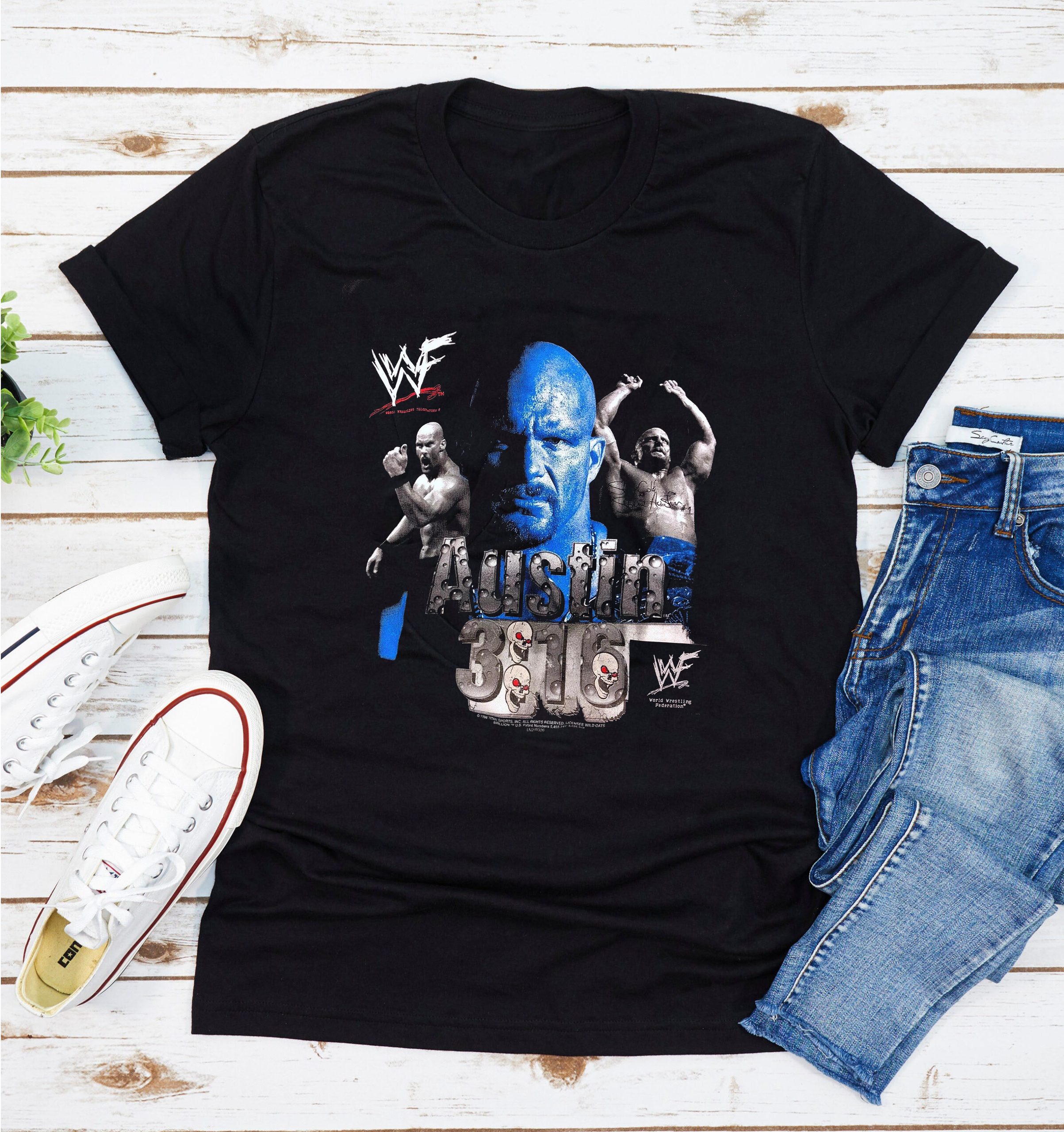 Vintage WWF Stone Cold Steve Austin Graphic T-Shirt Unisex Fashion Vintage WWF Stone Cold Steve Austin Graphic T-Shirt Unisex Fashion