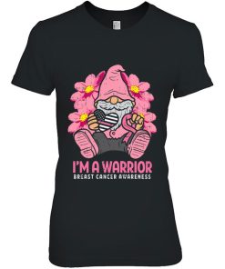 Warrior Pink Ribbon Gnome Breast Cancer Awareness Women Gift Shirts
