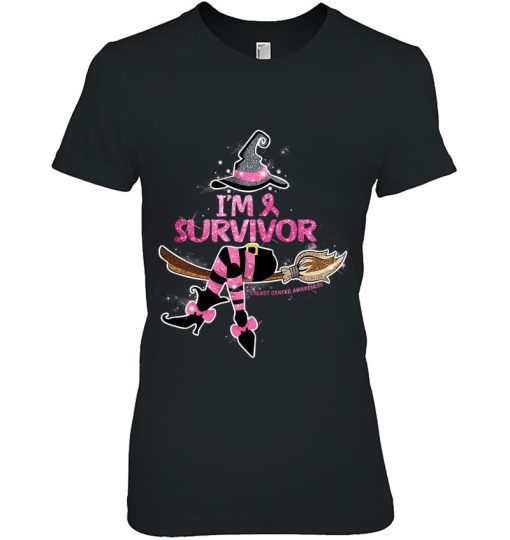 Witch I’m Survivor Breast Cancer Awareness Halloween Gift Shirt