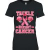 Womens Breast Cancer Awareness Football Ribbon Tackle V-Neck