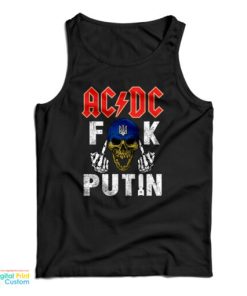 AC DC Fuck Putin Tank Top For UNISEX
