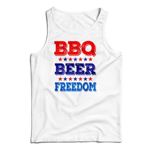 BBQ Beer Freedom America USA Party Tank Top For UNISEX