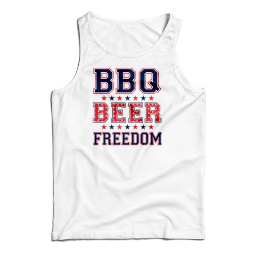 BBQ Beer Freedom Tank Top For UNISEX