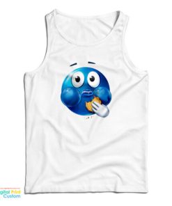 Blue Emoji Eating A Cookie Tank Top –