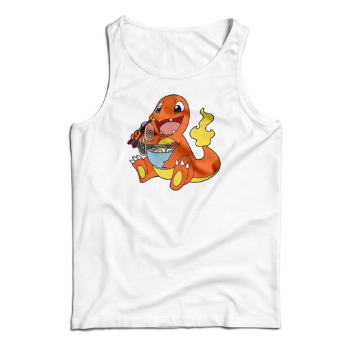 Charmander Eating Ramen Tank Top Size S, M, L, XL, 2XL For UNISEX