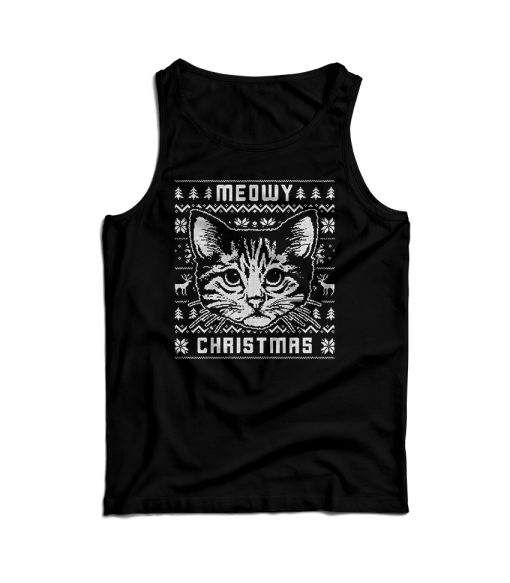 Cheap Custom Meowy Christmas Funny Tank Top For Men’s And Women’s