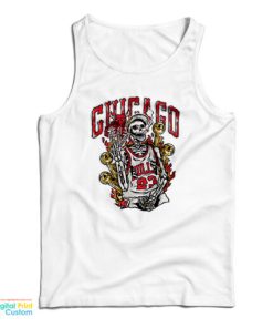 Chicago Bulls 23 Michael Jordan Skeleton Tank Top For UNISEX