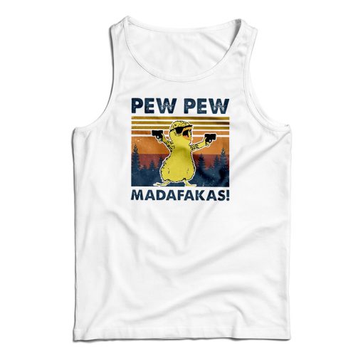 Chicken Pew Pew Madafakas Funny Chicken Gangster Vintage Tank Top