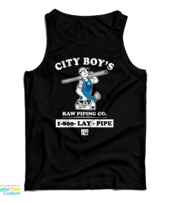 City Boy’s Raw Piping Co Lay Pipe Tank Top For UNISEX